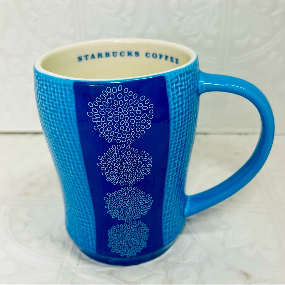 2007  Starbucks Holiday Ceramic Coffee Mug  Blue Great Condition